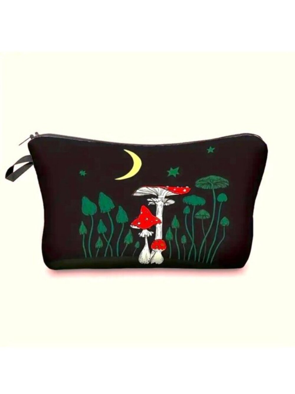 Cosmetic Bag Makeup Mushrooms Moon Trippy Pouch Travel Storage Wonderland NEW